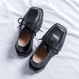 Tryess- Oksu Contrast Sole Square Toe Shoes