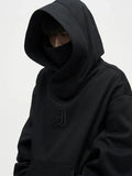 Tryess- Oversize Fleece Hooded Ninja Sweatshirt