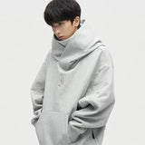 Tryess- Oversize Fleece Hooded Ninja Sweatshirt