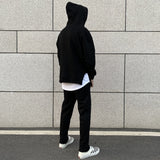 Tryess- Oversize Side Slit Hooded Sweater