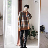 Tryess- Oversized Plaid Sweater