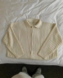 Tryess- Oversized Striped Soft Knitted Cardigan