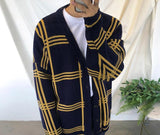 Tryess- Oversized Plaid Cardigan