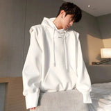 Tryess- Padded Shoulder Hooded Sweatshirt