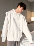 Tryess- Padded Shoulder Hooded Sweatshirt