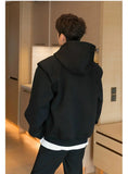 Tryess- Padded Shoulder Hooded Sweatshirt