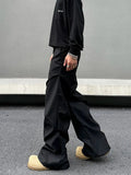 Tryess- Pleated Drape Casual Pants