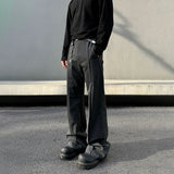 Tryess- Pleated Wide-Leg Casual Pants