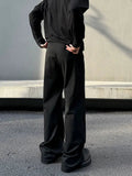 Tryess- Pleated Wide-Leg Casual Pants