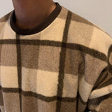 Tryess- Plush Plaid Sweater