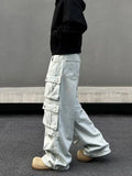 Tryess- Pockets Baggy Cargo Pants