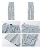 Tryess- Pockets Baggy Cargo Pants