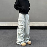 Tryess- Pockets Baggy Cargo Pants