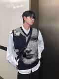 Tryess- Portrait V-neck Knitted Vest