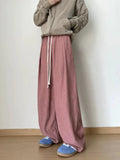 Tryess- Relaxed Fit Pleated Drawstring Pants