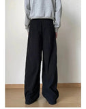 Tryess- Relaxed Fit Pleated Drawstring Pants