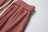 Tryess- Relaxed Fit Pleated Drawstring Pants