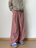 Tryess- Relaxed Fit Pleated Drawstring Pants