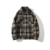 TRYESS-men fall outfits Korean Style Outwear 00's Fashion Streetwear  -Autumn/Winter Coat Jacket INS Style Street Fashion Retro Plaid Casual Lapel Shirt Jacket