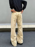 Tryess- Retro Washed Wide-Leg Cargo Jeans