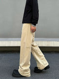 Tryess- Retro Washed Wide-Leg Cargo Jeans