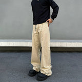 Tryess- Retro Washed Wide-Leg Cargo Jeans