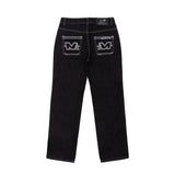 Trend Y2k Jeans New Hip Hop Letter Printed Black Pants Men Women Fashion Punk Loose Straight Wide Leg Trousers Streetwear