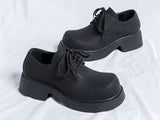 Tryess- Okcheon Matt Black Chunky Lace Up Shoes