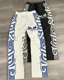 Tryess-Aesthetic Harajuku letter stripe pattern design straight wide leg baggy pants women 2024 fashion trend versatile couple y2k pant