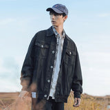 TRYESS-men fall outfits  All Match AllSeason Winter Fashion Men's Solid Casual T-Shirts Loose Pockets Denim Jacket Coat Cool Boy Warm Student Sport