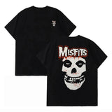 Tryess-Men's Punk Skull Misfits Band Graphic Printed Tshirt 100% Cotton Short Sleeve Tees Cool Designs Unisex Basic Tops Streetwear