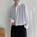 TRYESS Spring New White Shirts Men's Long-sleeve Shirt Korean Trendy Button Up Shirt Handsome Black Uniform Tops Casual Men Tops