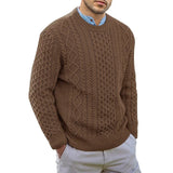 Trendy Jacquard Crochet Mens Sweaters Fashion O Neck Long Sleeve Knitting Pullovers For Men Fall Winter Casual Slim Sweater Tops