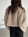 Women Fashion Fluffy Faux Fur Coat 2024 Loose Long Sleeve Jacket Autumn Winter Female Luxury Thick Lady High Street Outerwear ﻿