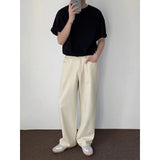 Tryess-Baggy Beige Jeans Men Fashion Casual Oversized Wide Leg Jeans Men Streetwear Korean Loose Straight Denim Pants Mens Trousers