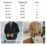 Tryesstore-Fall Fashion Classy Outfits Men Fall Outfits -men fall outfits   - Polo T-shirts for Men Fashion Versatile Casual Solid Color Sweater Jacket Zip Long Sleeved Loose Fitting Shirt Autumn New