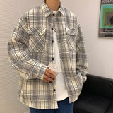 TRYESS-men fall outfits  Spring Autumn Premium Heavy Shirts Men Solid Loose Long Sleeve  Women's jacket Hip Hop Thick Korean Casual Woolen Coat  New