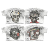 Tryess-Hip-hop skull wasteland style design oversized graphic T-shirt for women y2k summer trend street all-match casual baggy top 2024