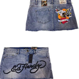 Tryess-Gothic hip-hop letter print retro blue denim baggy skirt for women 2024 summer Hotsweet new fashion casual slim mini y2k skirts