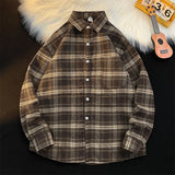 Fall Winter Thick Warm Fleece Liner Jackets Men Vintage Plaid Long Sleeve Buttoned Cardigans Mens Streetwear Fashion Jacket Coat