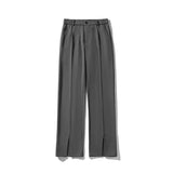 Tryess-Grey Black Suit Pants Men Fashion Society Mens Dress Pants Korean Loose Straight Pants Mens Office Formal Trousers M-3XL