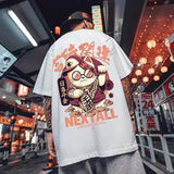 TRYESS-90s streetwear -2023 Summer Men Kawaii Lucky Cat Printed T Shirt Homme Short Sleeve Hip Hop Streetwear T-Shirts Japanese Fashion Y2K Tee Shirt