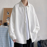 TRYESS Men Korean Fashion White Long Sleeve Shirts Mens Harajuku Black Oversized Shirt Male Button Up Shirts Blouses 5XL