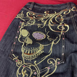 Tryess- Streetwear y2k 90s Fashion Fashion gothic geometric skull graphic design high waisted for jeans y2k aesthetic hip hop popular versatile wide leg baggy pant