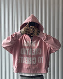 Tryess- Streetwear y2k 90s Fashion Letter simple printed zipper pink y2k hoodies for womens 2024 new Korean version fashionable classic niche versatile sweatshirts