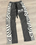 Tryess-Aesthetic Harajuku letter stripe pattern design straight wide leg baggy pants women 2024 fashion trend versatile couple y2k pant