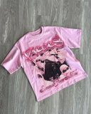 Harajuku pink oversized graphic t shirts y2k top cotton vintage t shirt gothic couple grunge 2024 american goth men clothing