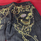 Tryess- Streetwear y2k 90s Fashion Fashion gothic geometric skull graphic design high waisted for jeans y2k aesthetic hip hop popular versatile wide leg baggy pant