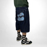 TRYESS-90s streetwear -Y2k Shorts Hip Hop Denim Gym Shorts Men's Women's 2023 Summer New Harajuku Fashion Casual Punk Rock Gothic Men Shorts Streetwear