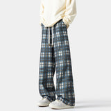 Tryess-Autumn Corduroy Pants Men Oversized Retro Plaid Pants Men Streetwear Hip-hop Loose Wide Leg Pants Mens Trousers Large Size 5XL